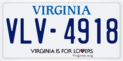 VA license plate VLV4918