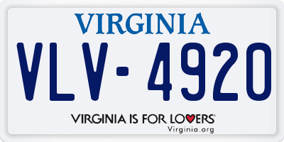 VA license plate VLV4920