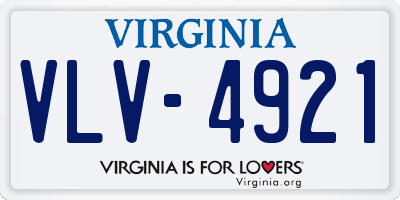 VA license plate VLV4921