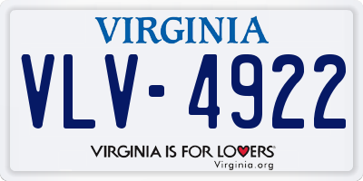 VA license plate VLV4922