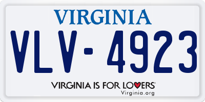 VA license plate VLV4923