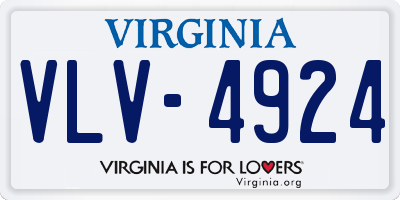 VA license plate VLV4924