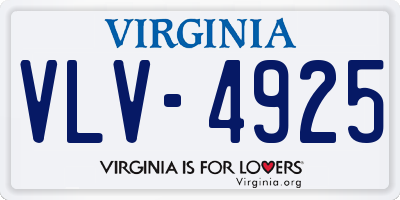 VA license plate VLV4925