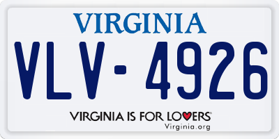 VA license plate VLV4926