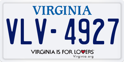 VA license plate VLV4927