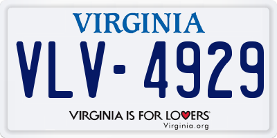 VA license plate VLV4929