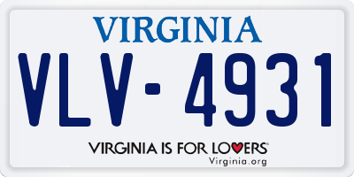 VA license plate VLV4931