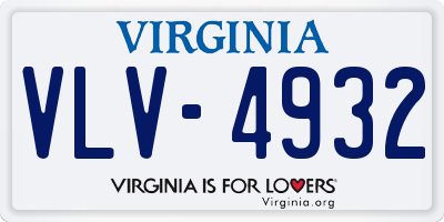 VA license plate VLV4932