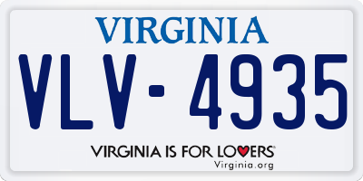 VA license plate VLV4935