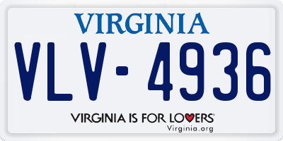 VA license plate VLV4936