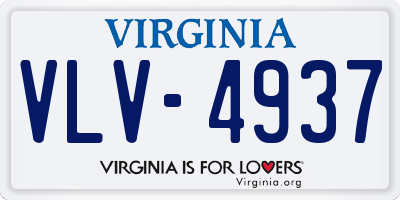 VA license plate VLV4937