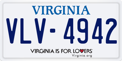 VA license plate VLV4942