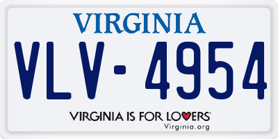 VA license plate VLV4954