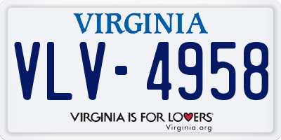 VA license plate VLV4958