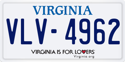 VA license plate VLV4962