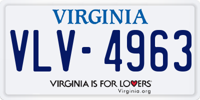 VA license plate VLV4963