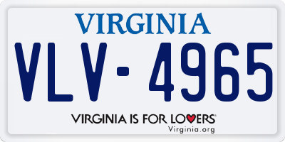 VA license plate VLV4965