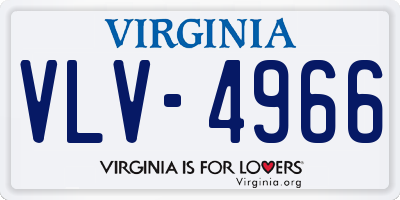 VA license plate VLV4966