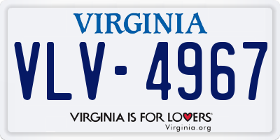 VA license plate VLV4967