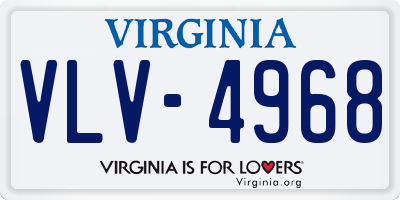 VA license plate VLV4968