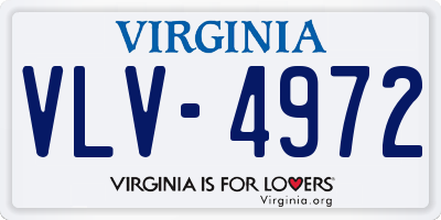 VA license plate VLV4972