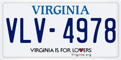 VA license plate VLV4978