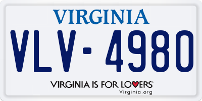 VA license plate VLV4980