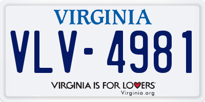 VA license plate VLV4981