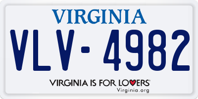 VA license plate VLV4982