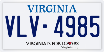 VA license plate VLV4985