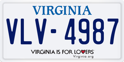 VA license plate VLV4987