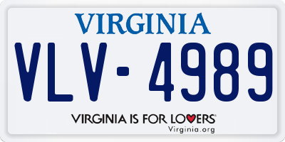 VA license plate VLV4989