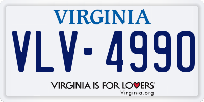 VA license plate VLV4990