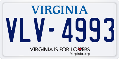 VA license plate VLV4993