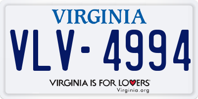 VA license plate VLV4994