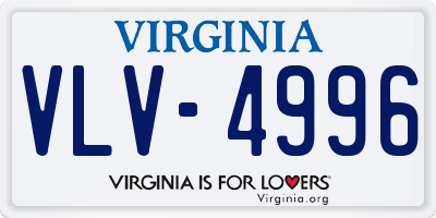 VA license plate VLV4996