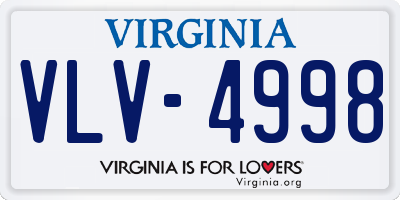 VA license plate VLV4998