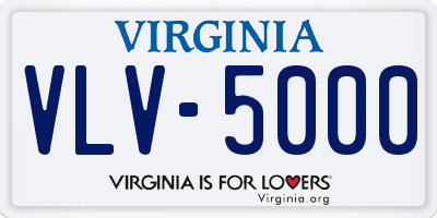 VA license plate VLV5000