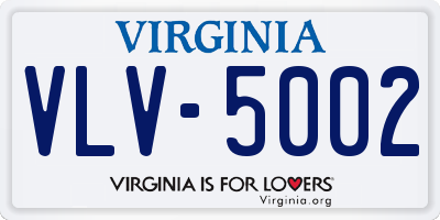 VA license plate VLV5002