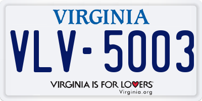 VA license plate VLV5003