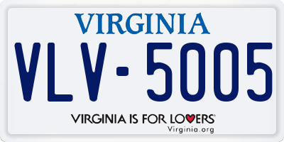 VA license plate VLV5005