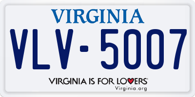 VA license plate VLV5007