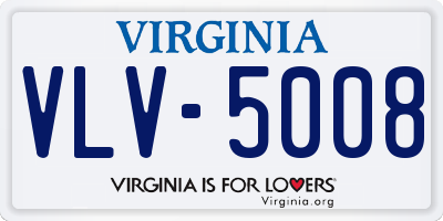 VA license plate VLV5008