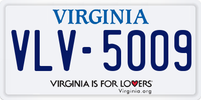 VA license plate VLV5009