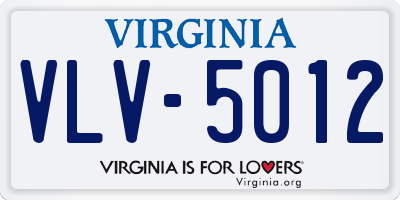 VA license plate VLV5012