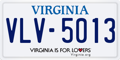 VA license plate VLV5013