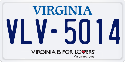 VA license plate VLV5014