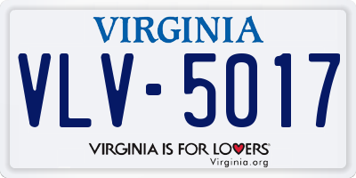 VA license plate VLV5017