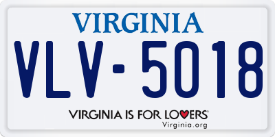 VA license plate VLV5018