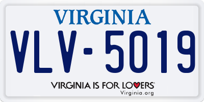 VA license plate VLV5019